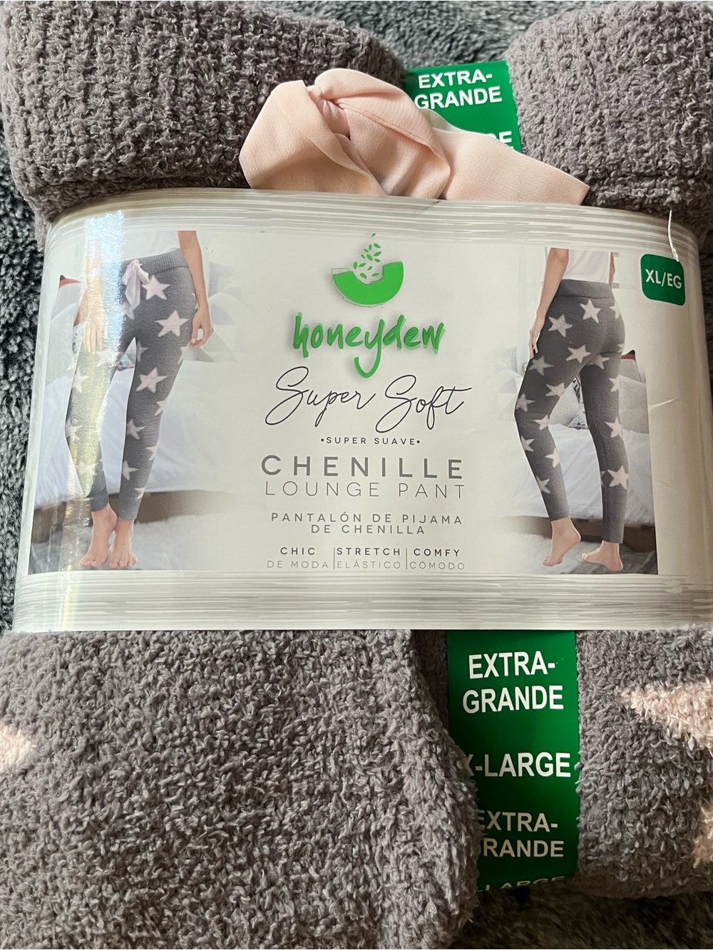 Honeydew Intimates Chenille Lounge Pants - Gray with White Stars - Picture 2 of 4